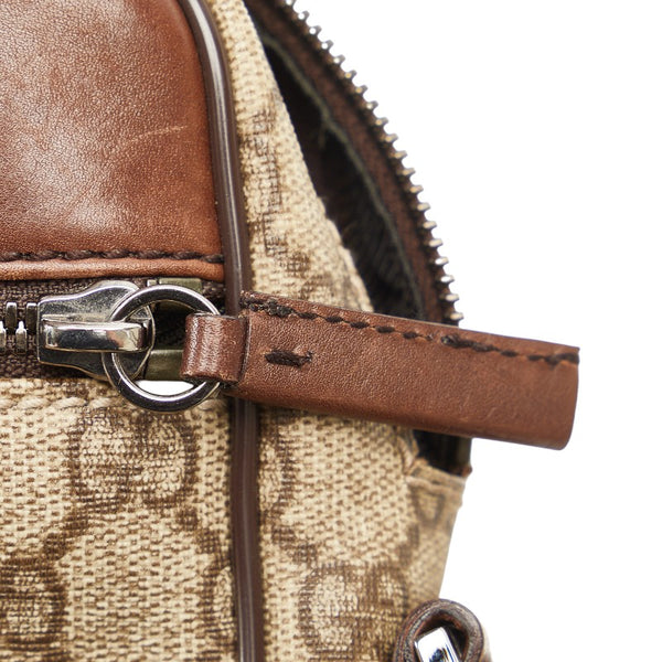 グッチ GGスプリーム 斜め掛け ショルダーバッグ 101680 ブラウン ベージュ PVC レザー レディース GUCCI 【中古】