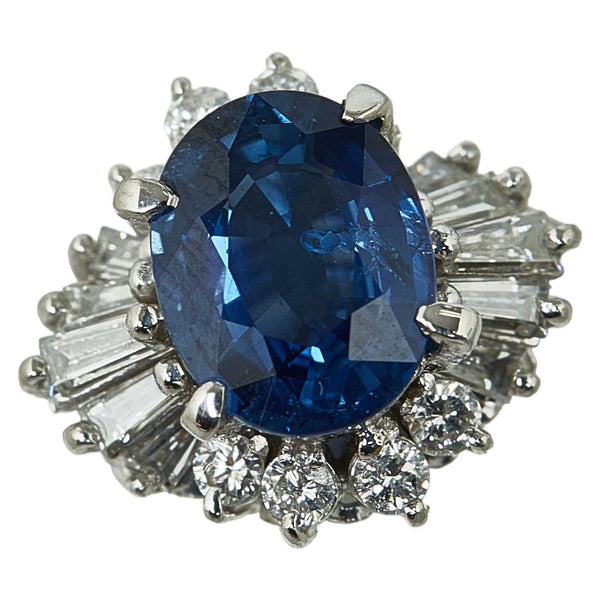 Pt900 プラチナ サファイア1.76ct ダイヤ0.50ct リング 指輪 レディース 10.5号 【中古】