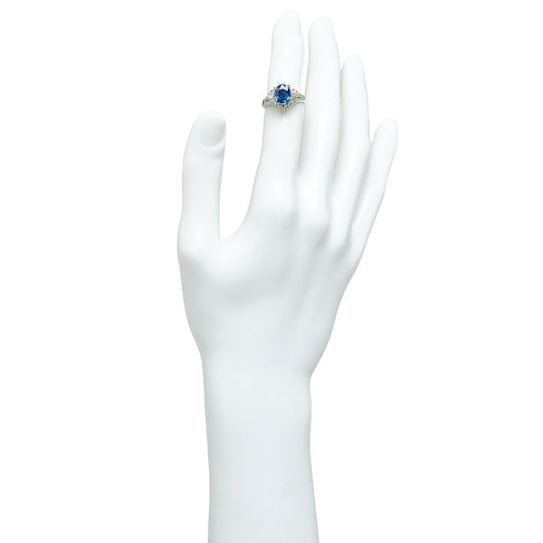 Pt900 プラチナ サファイア1.76ct ダイヤ0.50ct リング 指輪 レディース 10.5号 【中古】
