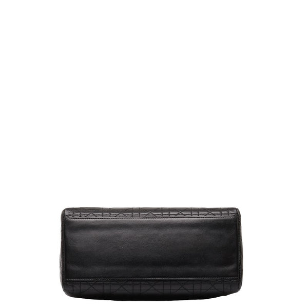 ディオール レディディオール カナージュ ハンドバッグ ブラック ゴールド レザー レディース Dior 【中古】