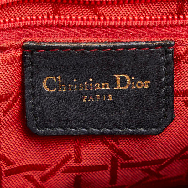 ディオール レディディオール カナージュ ハンドバッグ ブラック ゴールド レザー レディース Dior 【中古】