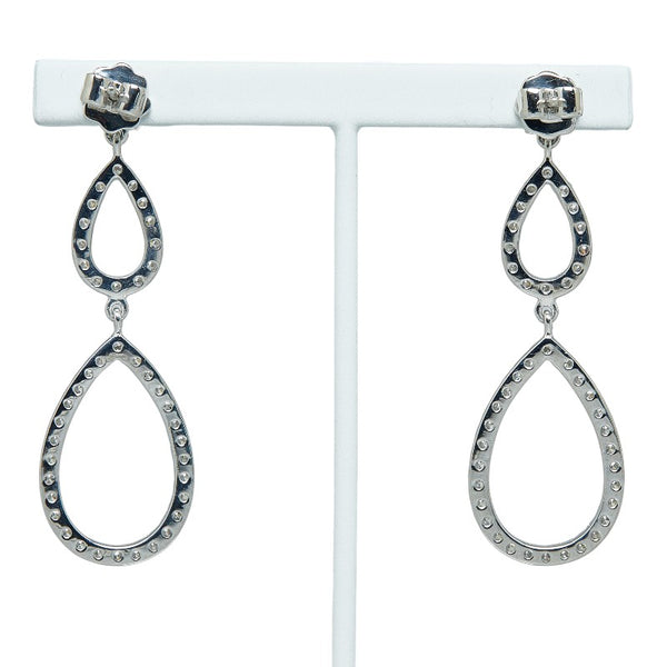 K18YG イエローゴールド ダイヤ1.46ct ダイヤ メレダイヤ ティアドロップ モチーフ ピアス レディース 【中古】