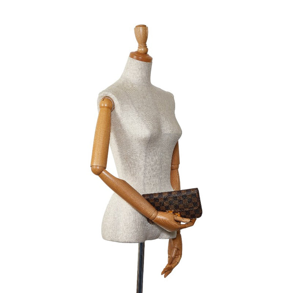 ルイ ヴィトン ダミエ ポルトフォイユ アスコット 長財布 N63171 エベヌ ブラウン PVC レディース LOUIS VUITTON 【中古】