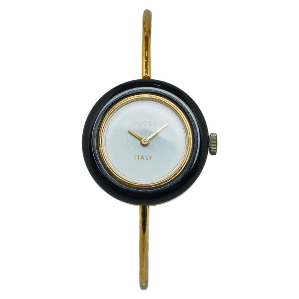 グッチ チェンジベゼル 腕時計 1100L クオーツ ホワイト文字盤 メッキ レディース GUCCI 【中古】