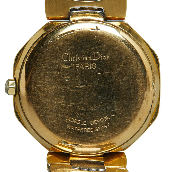 クリスチャンディオール オクタゴン 腕時計 48.153 クオーツ グレー文字盤 メッキ ステンレススチール レディース Christian Dior 【中古】