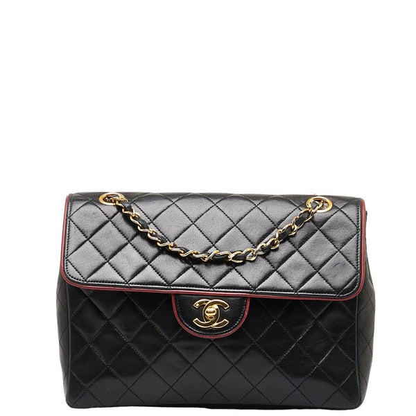 シャネル マトラッセ ココマーク チェーンショルダーバッグ ブラック ゴールド レザー レディース CHANEL 【中古】