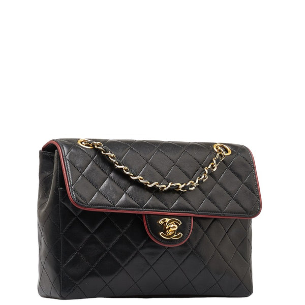 シャネル マトラッセ ココマーク チェーンショルダーバッグ ブラック ゴールド レザー レディース CHANEL 【中古】