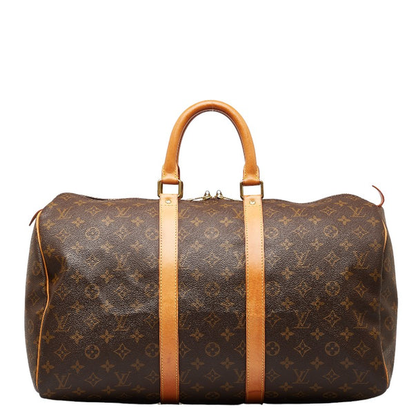 ルイ ヴィトン モノグラム キ－ポル 45 ボストンバッグ トラベルバッグ  M41428 ブラウン PVC レザー レディース LOUIS VUITTON 【中古】