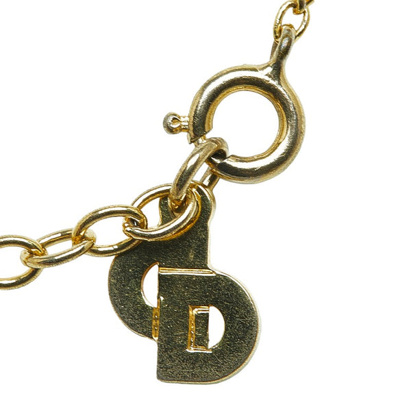 ディオール CDロゴ ハート ラインストーン ネックレス ゴールド メッキ レディース Dior 【中古】