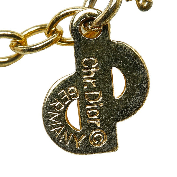 ディオール CDロゴ ハート ラインストーン ネックレス ゴールド メッキ レディース Dior 【中古】