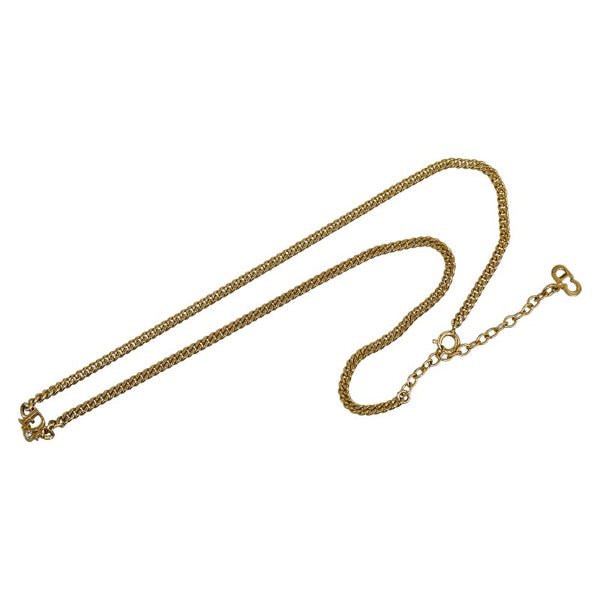 ディオール CDロゴ モチーフ ネックレス ゴールド メッキ レディース Dior 【中古】