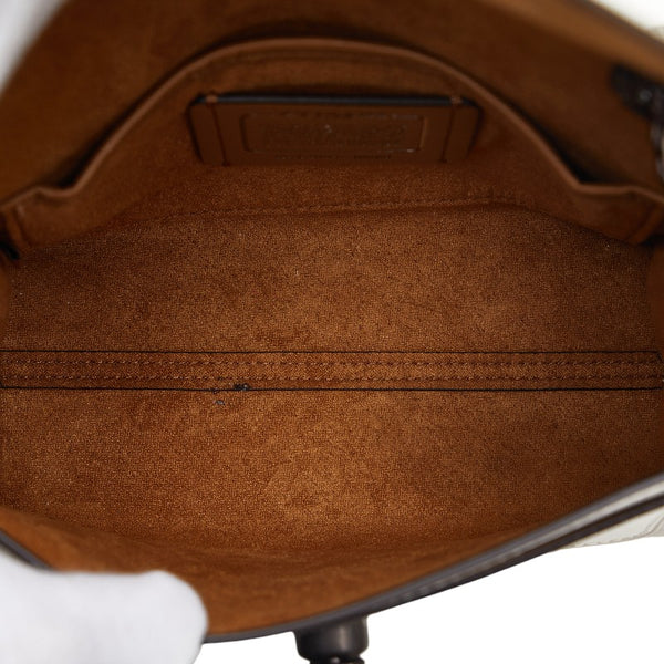 コーチ パーカー 18 ウィズ ボーダー リベット チョーク チェーン ショルダーバッグ 29389 アイボリー ホワイト レザー レディース COACH 【中古】