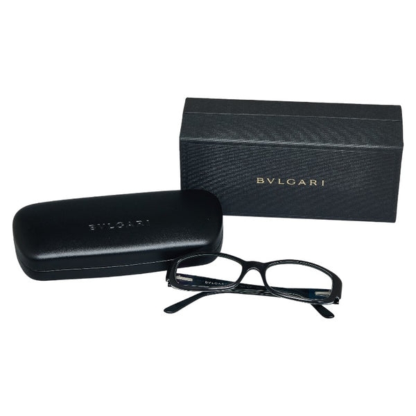 ブルガリ パレンテシ ラインストーン メガネ 461-B ブラック マルチカラー プラスチック レディース BVLGARI 【中古】