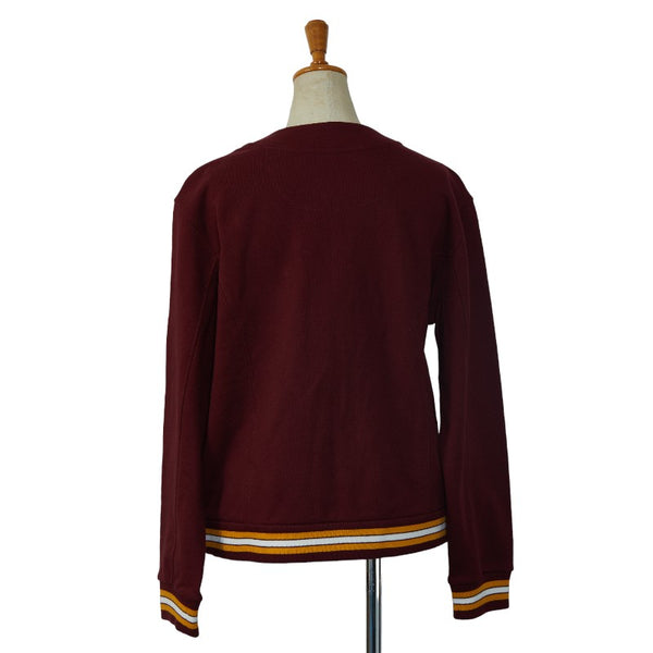 コーチ ヴァーシティ レターマン カーディガン サイズ：M サングリア ワインレッド コットン レディース COACH 【中古】