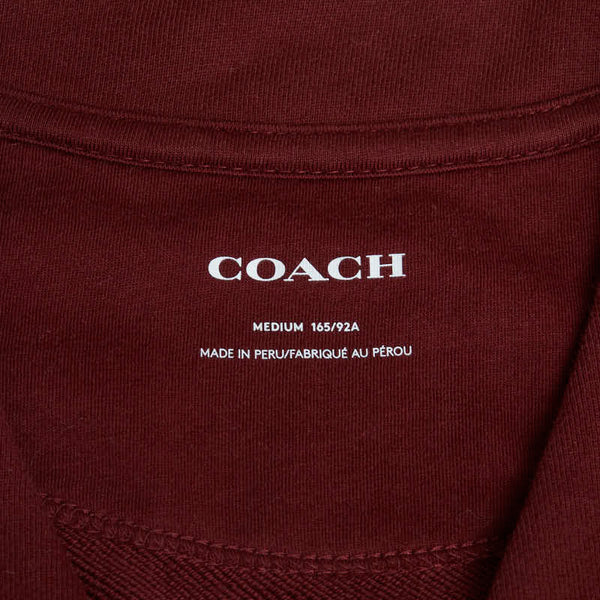 コーチ ヴァーシティ レターマン カーディガン サイズ：M サングリア ワインレッド コットン レディース COACH 【中古】