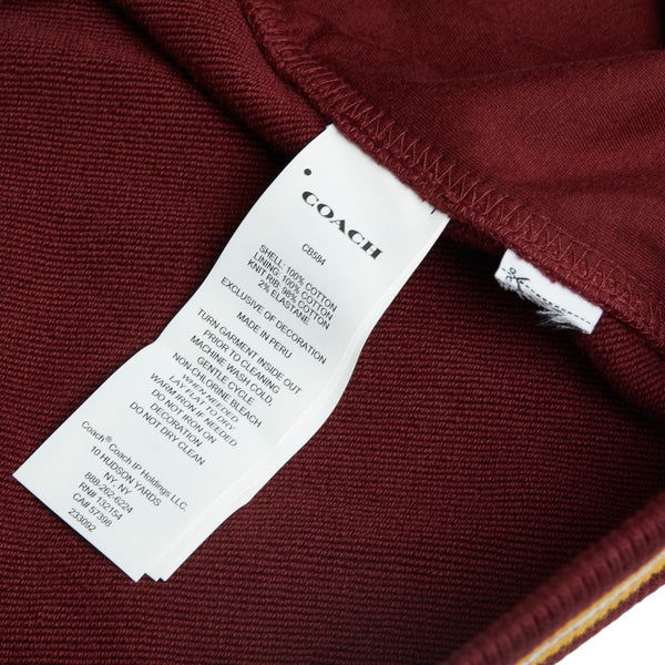 コーチ ヴァーシティ レターマン カーディガン サイズ：M サングリア ワインレッド コットン レディース COACH 【中古】