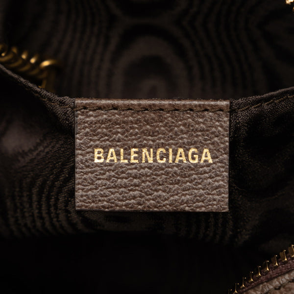 グッチ ×バレンシアガ ザ ハッカープロジェクト GGスプリーム BBロゴ ミニ ショルダーバッグ 680128 ベージュ ブラウン PVC レザー レディース GUCCI 【中古】