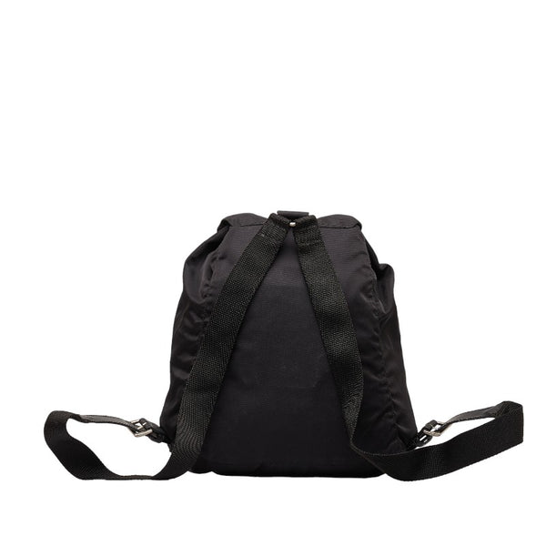 プラダ 三角ロゴプレート リュック バックパック ブラック ナイロン レザー レディース PRADA 【中古】