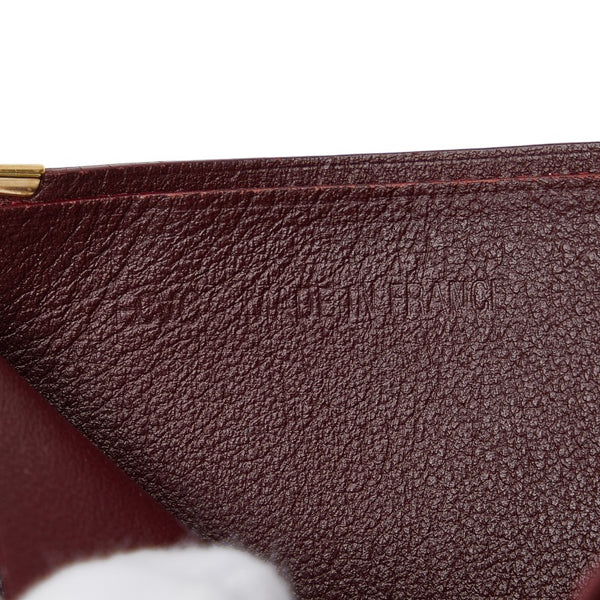 カルティエ マストライン 二つ折り財布 CRL3001368 ワインレッド ゴールド レザー レディース CARTIER 【中古】