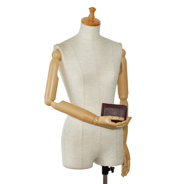 カルティエ マストライン 二つ折り財布 CRL3001368 ワインレッド ゴールド レザー レディース CARTIER 【中古】