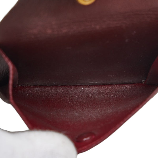 カルティエ マストライン 二つ折り財布 CRL3001368 ワインレッド ゴールド レザー レディース CARTIER 【中古】