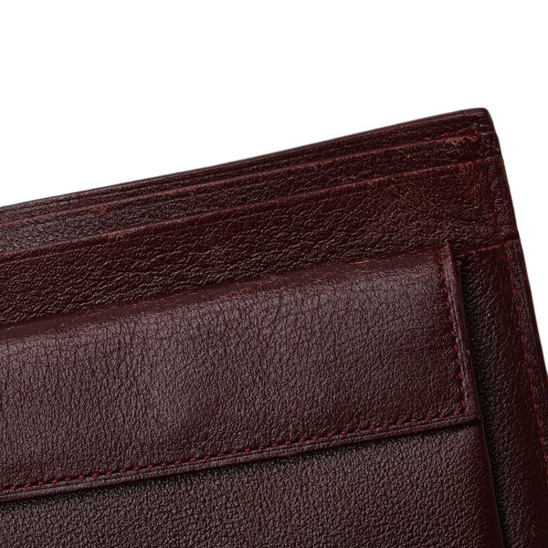 カルティエ マストライン 二つ折り財布 CRL3001368 ワインレッド ゴールド レザー レディース CARTIER 【中古】