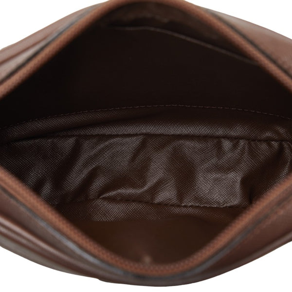 バーバリー チェック ポーチ セカンドバッグ  カーキ ブラウン キャンバス レザー レディース BURBERRY 【中古】