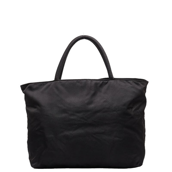 プラダ 三角ロゴプレート ハンドバッグ ブラック ナイロン レディース PRADA 【中古】