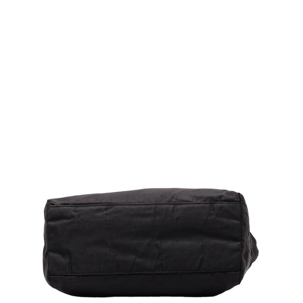 プラダ 三角ロゴプレート ハンドバッグ ブラック ナイロン レディース PRADA 【中古】