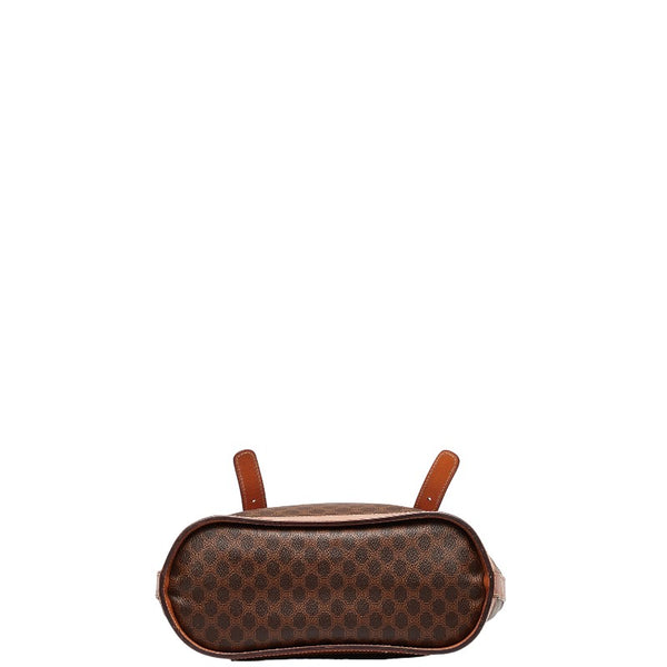 セリーヌ マカダム トートバッグ ショルダーバッグ ブラウン PVC レザー レディース CELINE 【中古】