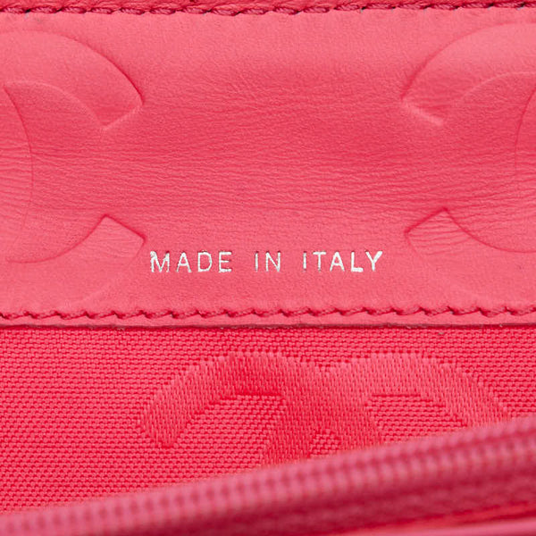 シャネル カンボンライン ココマーク ラウンドファスナー 長財布 ブラック レザー レディース CHANEL 【中古】