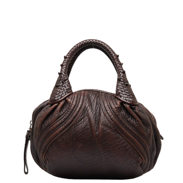 フェンディ ズッカ スパイバッグ ハンドバッグ 8BL078 ブラウン ベージュ レザー レディース FENDI 【中古】