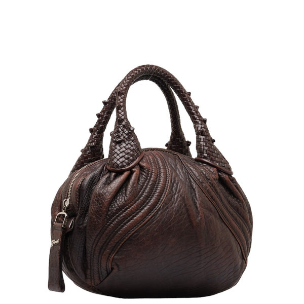 フェンディ ズッカ スパイバッグ ハンドバッグ 8BL078 ブラウン ベージュ レザー レディース FENDI 【中古】