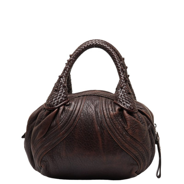 フェンディ ズッカ スパイバッグ ハンドバッグ 8BL078 ブラウン ベージュ レザー レディース FENDI 【中古】