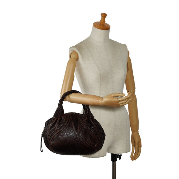 フェンディ ズッカ スパイバッグ ハンドバッグ 8BL078 ブラウン ベージュ レザー レディース FENDI 【中古】