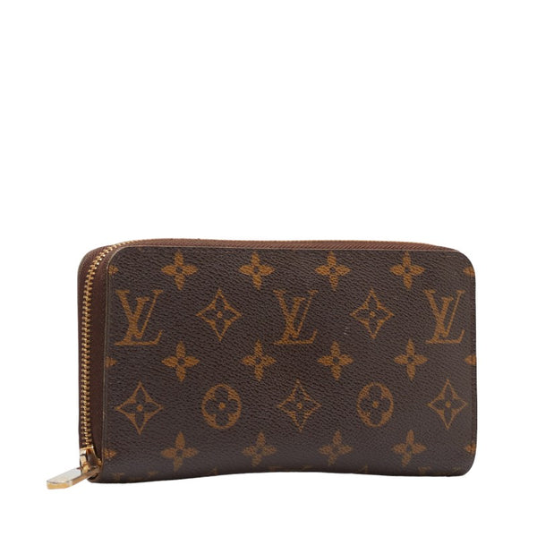 ルイ ヴィトン モノグラム ジッピーウォレット　 ラウンドファスナー 長財布 M60017 ブラウン PVC レディース LOUIS VUITTON 【中古】