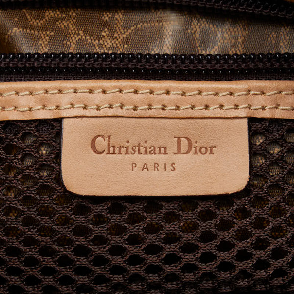 ディオール トロッター アクセサリーポーチ ハンドバッグ ブラウン キャンバス レザー レディース Dior 【中古】