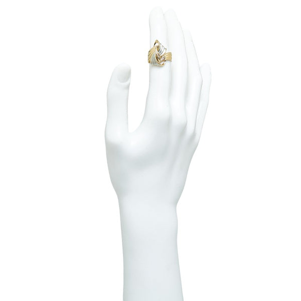 K18 ゴールド Pt900 プラチナ コンビ ダイヤ0.02ct リング 指輪 レディース 11.5号 【中古】