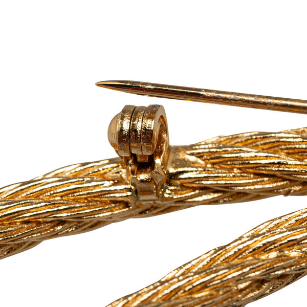 クリスチャンディオール ノットロープ ツイスト ブローチ ゴールド メッキ レディース Christian Dior 【中古】