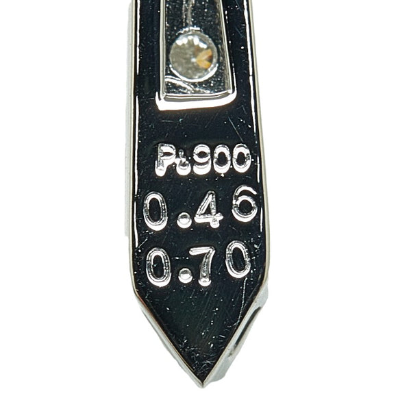 Pt900 プラチナ Pt850 プラチナ ダイヤ0.46ct ダイヤ0.70ct クロス ペンダントネックレス レディース 【中古】