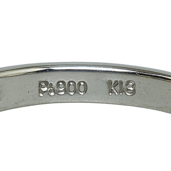 Pt900 プラチナ K18YG イエローゴールド コンビ ダイヤ0.19ct リング 指輪 レディース 11.5号 【中古】