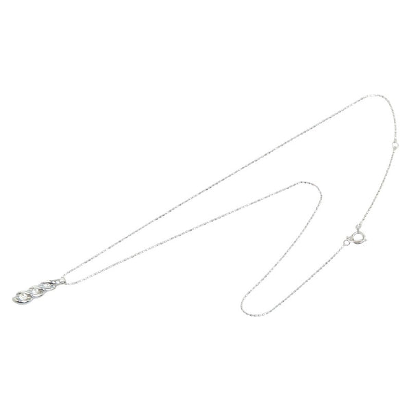 K18WG ホワイトゴールド ダイヤ0.13ct ネックレス レディース 【中古】