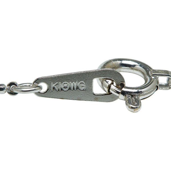 K18WG ホワイトゴールド ダイヤ0.13ct ネックレス レディース 【中古】