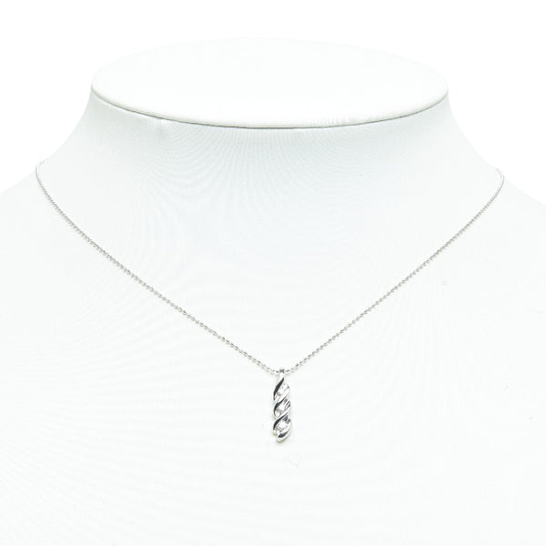 K18WG ホワイトゴールド ダイヤ0.13ct ネックレス レディース 【中古】