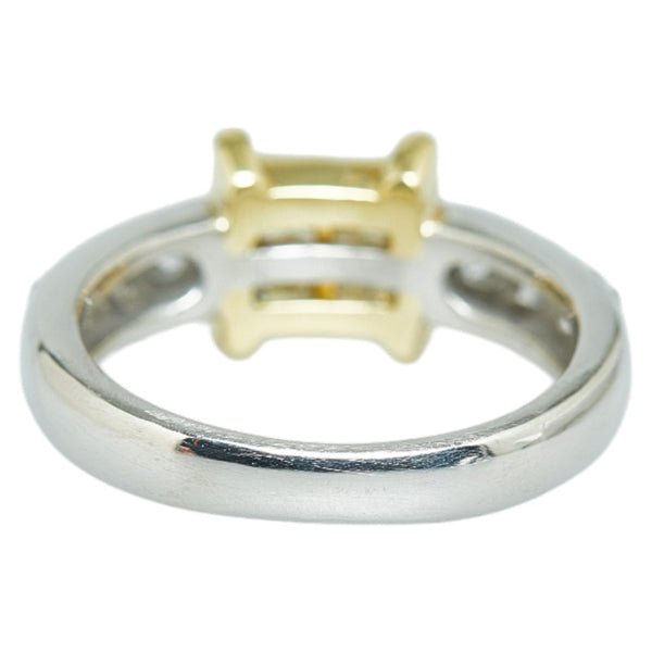 Pt900 プラチナ K18YG イエローゴールド コンビ ダイヤ1.00ct スクエア リング 指輪 レディース 9.5号 【中古】