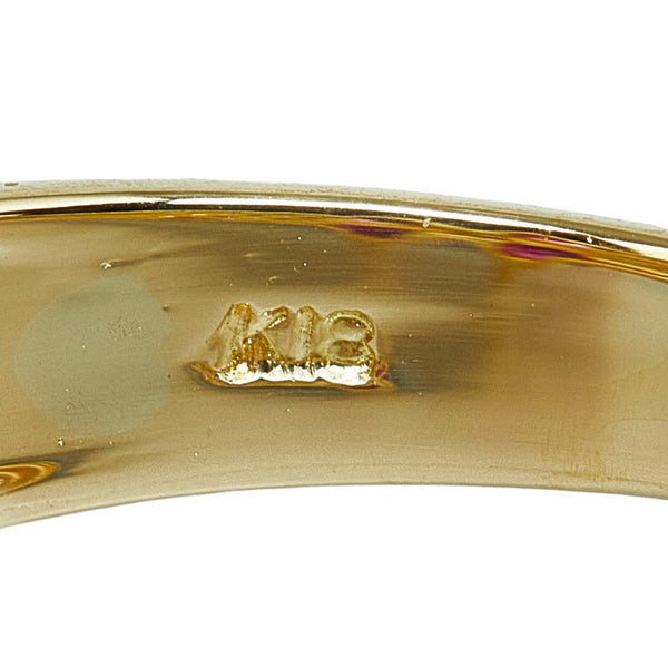 K18YG イエローゴールド ルビー1.50ct ダイヤ0.23ct クローバーモチーフ リング 指輪 レディース 8.5号 【中古】