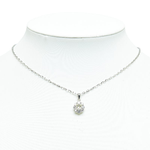 K18WG ホワイトゴールド ダイヤ1.027ct ダイヤ0.67ct フラワーモチーフ レオンチェーン ネックレス レディース 【中古】
