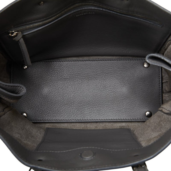バレンシアガ ペーパー A6 ハンドバッグ ショルダーバッグ 2WAY 370926 グレー レザー レディース BALENCIAGA 【中古】