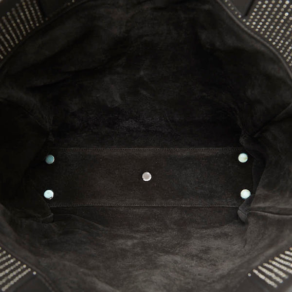 サンローラン リバーシブル スタッズ トートバッグ ショルダーバッグ 333099 グレー レザー レディース SAINT LAURENT 【中古】