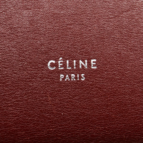 セリーヌ ベルトバック ハンドバッグ ワインレッド ブラック レザー レディース CELINE 【中古】